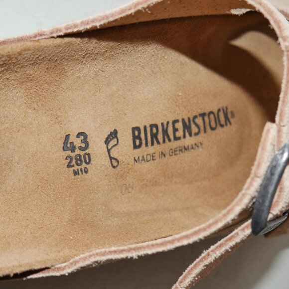 Birkenstock Men's Arizona Suede Embossed Sandals Size 10 Beige Flip Flops NWT - Picture 11 of 16